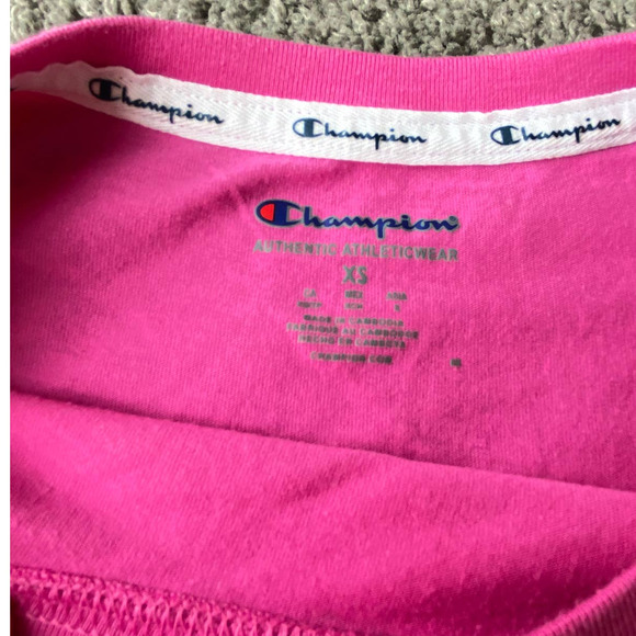 Champion Hot pink crop top with red logo, size XS - Picture 6 of 12